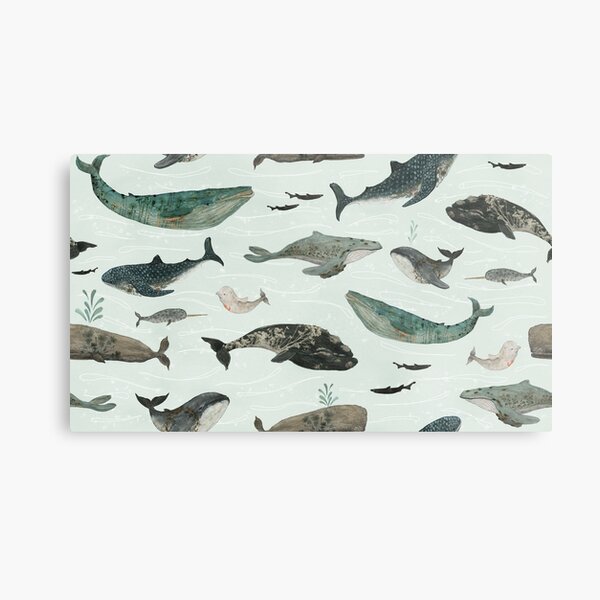 Tattooed Whales Metal Print