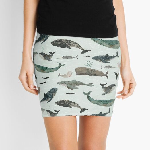 Tattooed Whales Mini Skirt