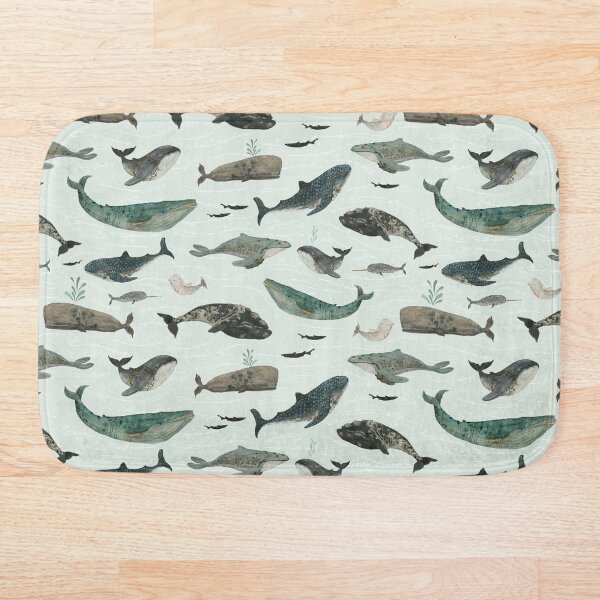 Tattooed Whales Bath Mat