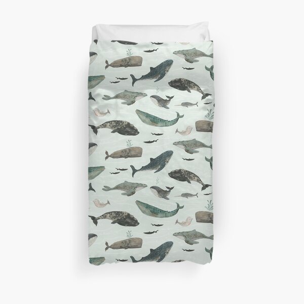 Tattooed Whales Duvet Cover