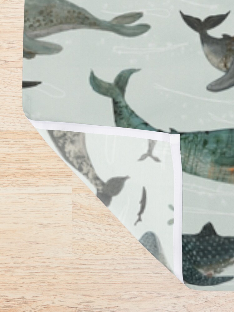 Alternate view of Tattooed Whales Shower Curtain