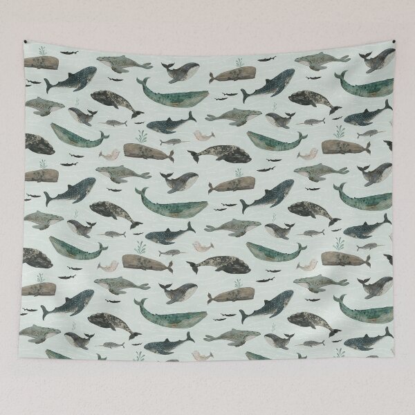 Item preview, Tattooed Whales designed and sold by Katherine Quinn Illustration.
