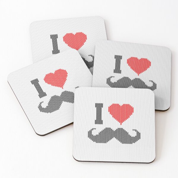 Item preview, I Love Mustache in Knitting Motif Style designed and sold by Garaga.