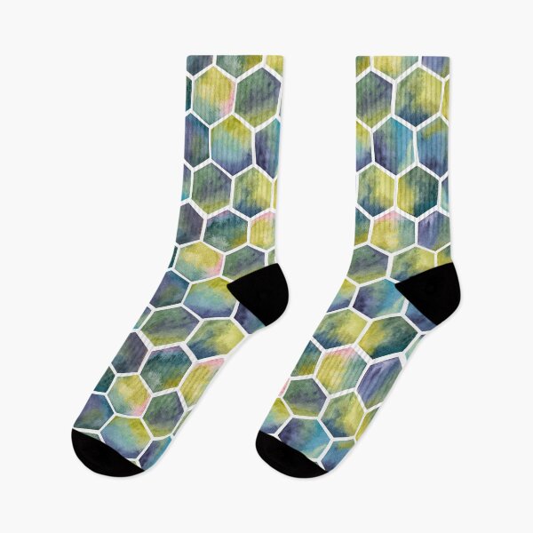 Aperçu de l'œuvre motif hexagonal aquarelle créée et vendue par Christelle Heyns.