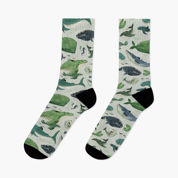Item preview, Whale rider {green and purple} designed and sold by Katherine Quinn Illustration.