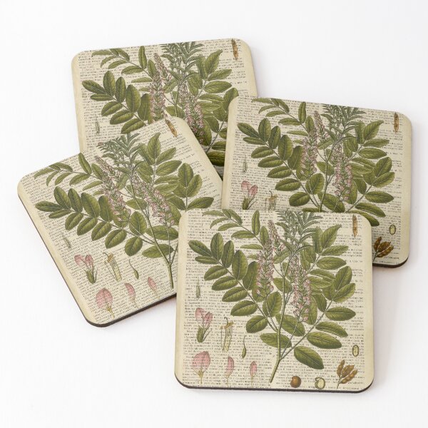 Item preview, Botanical print, on old book page - licorice designed and sold by Art by Lilia.