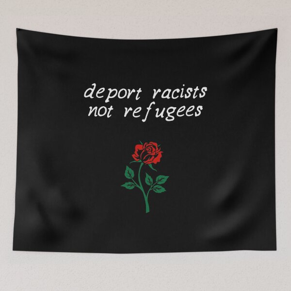 Item preview, deport racists not refugees with rose decal designed and sold by quinnhopp.