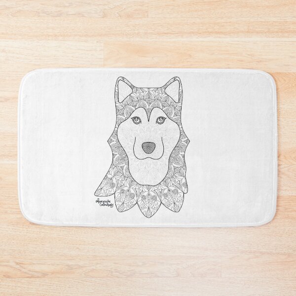 Item preview, Siberian Husky Mandala Art by Obsessive Colouring designed and sold by Obsessive Colouring.