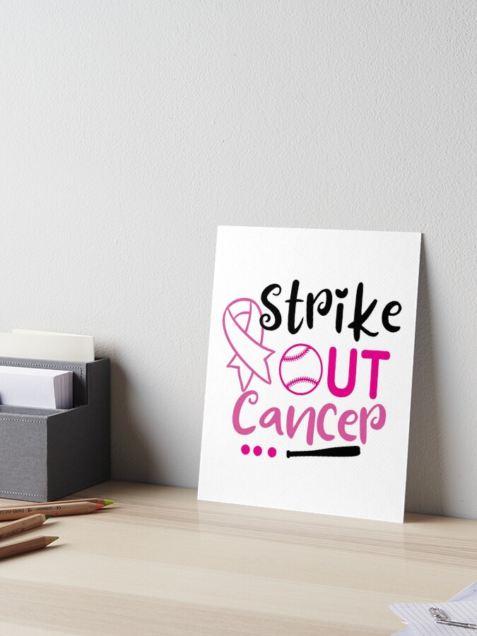 Breast Cancer Baseball Think Pink Ribbon Warrior Survivor Fighter  Mastectomy, Faith Mom, Sister | Art Board Print