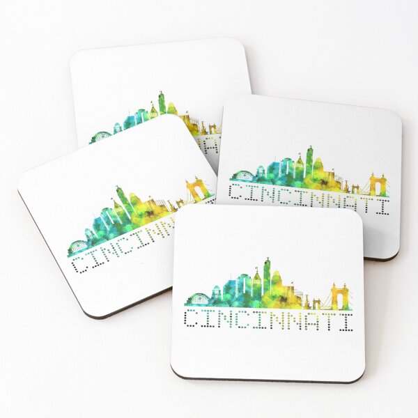 Item preview, Cincinnati Skyline Letters Green and Yellow designed and sold by Olivia Ossege.