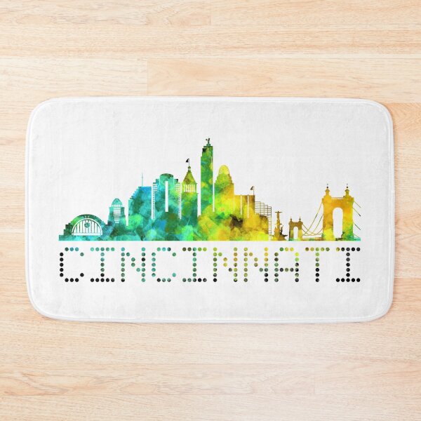 Item preview, Cincinnati Skyline Letters Green and Yellow designed and sold by Olivia Ossege.