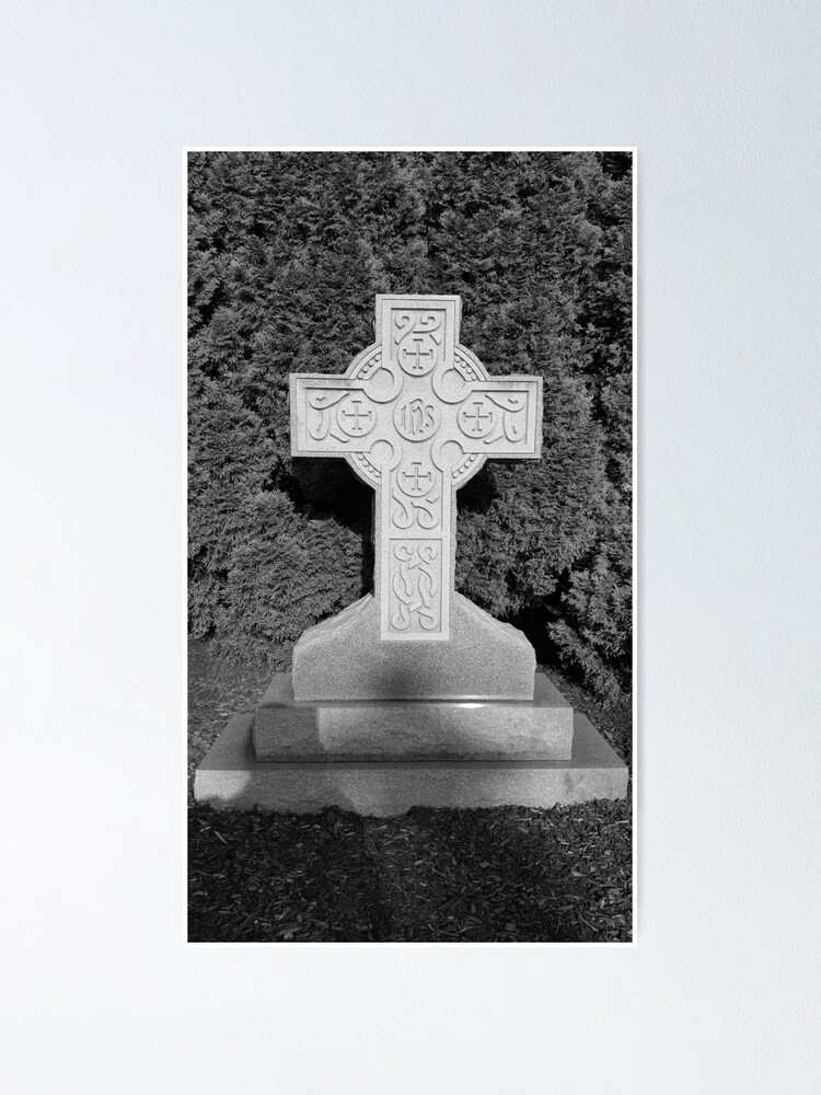 "Black and White Gothic Cross" Poster by WellDoggies Redbubble