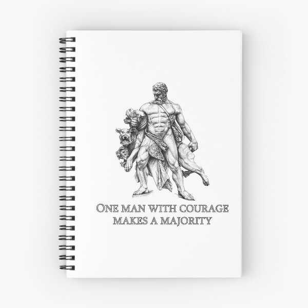 Item preview, One man with courage makes a majority.  Hercules capturing Cerberus. For white and light background. designed and sold by IraPanyukova.