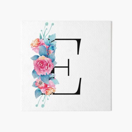 Pink Floral Letter U Art Board Print for Sale by BuffyDesign