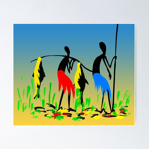 Item preview, Two colorful successful African hunters  designed and sold by Squirrox.