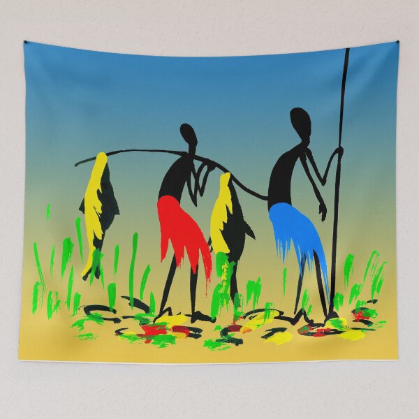 Item preview, Two colorful successful African hunters  designed and sold by Squirrox.