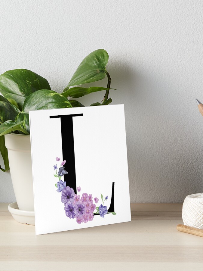 Purple Floral Letter L | Art Board Print