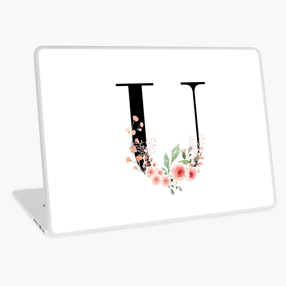 Pink Floral Letter U Art Board Print for Sale by BuffyDesign