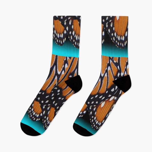 Item preview, aqua, orange, butterfly wing pattern designed and sold by Stephanie  Skeem.