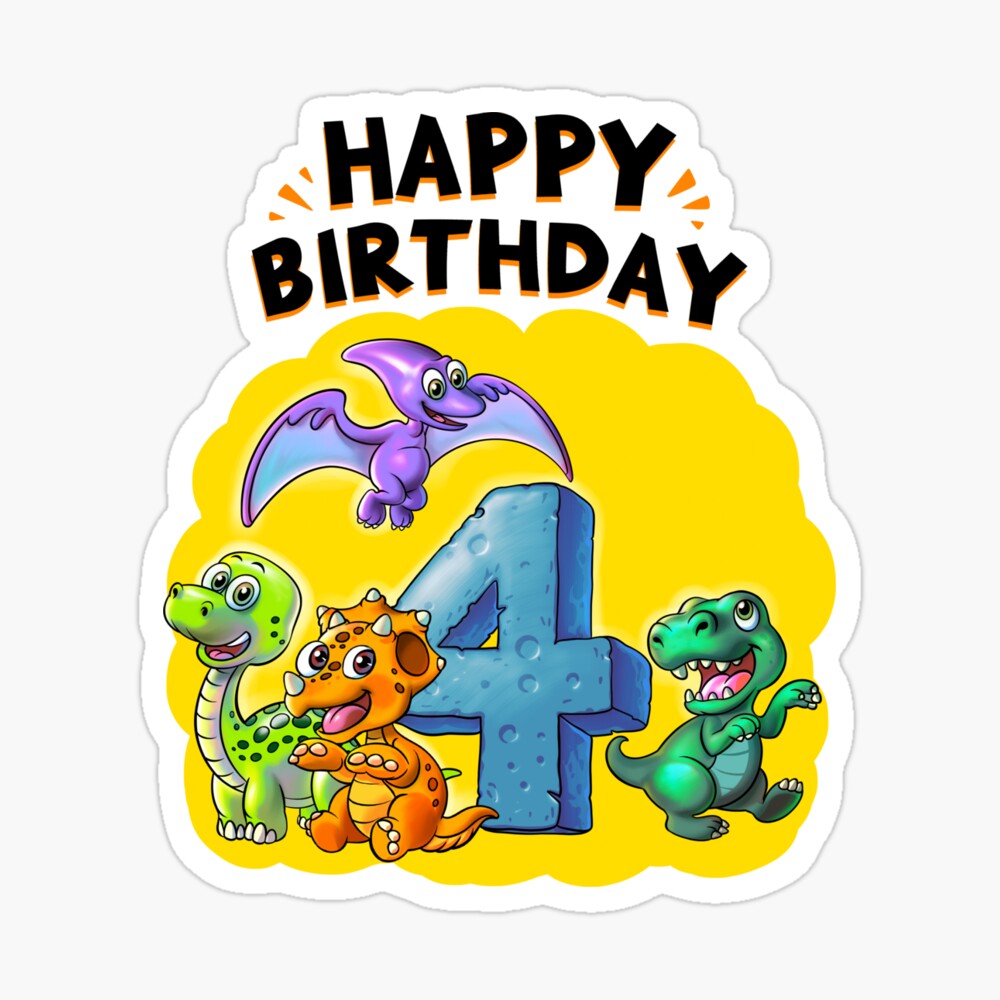 4 years old dinosaur gift" Poster by | Redbubble