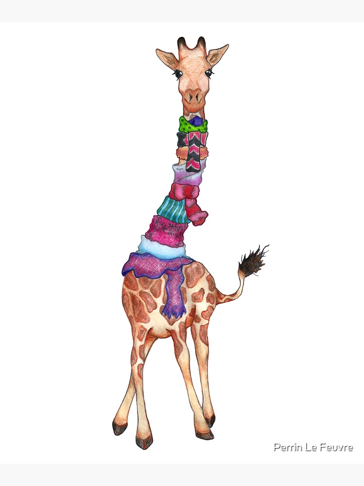 Cold Outside - Cute Giraffe Illustration by PerrinLeFeuvre