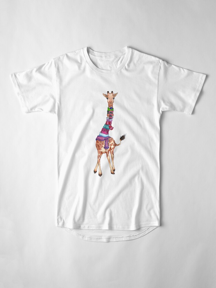 Alternate view of Cold Outside - Cute Giraffe Illustration Long T-Shirt