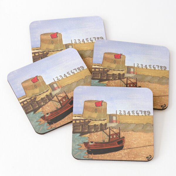 Item preview, Fishermans Beach, Hythe, Kent - Firing Range & Martello Tower designed and sold by JaneWrenArt.