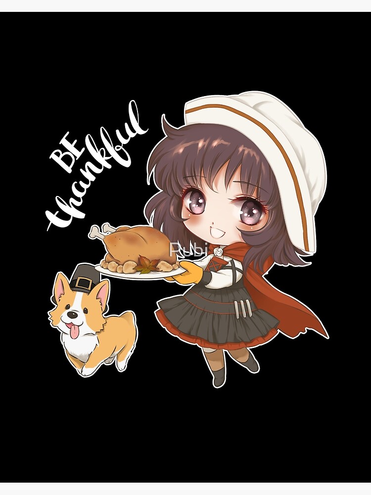 Be Thankful Thanksgiving Turkey Chibi With Dog" Art Board Print For Sale By  Pubi | Redbubble