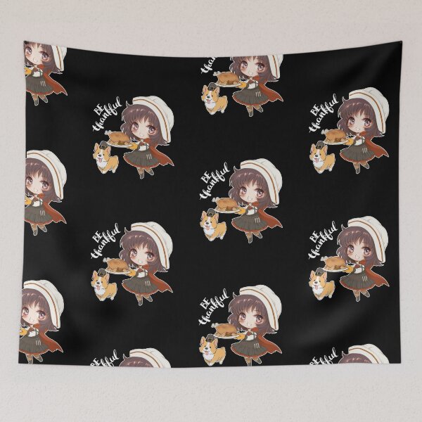 Item preview, Be Thankful Thanksgiving Turkey Chibi With Dog designed and sold by Pubi.