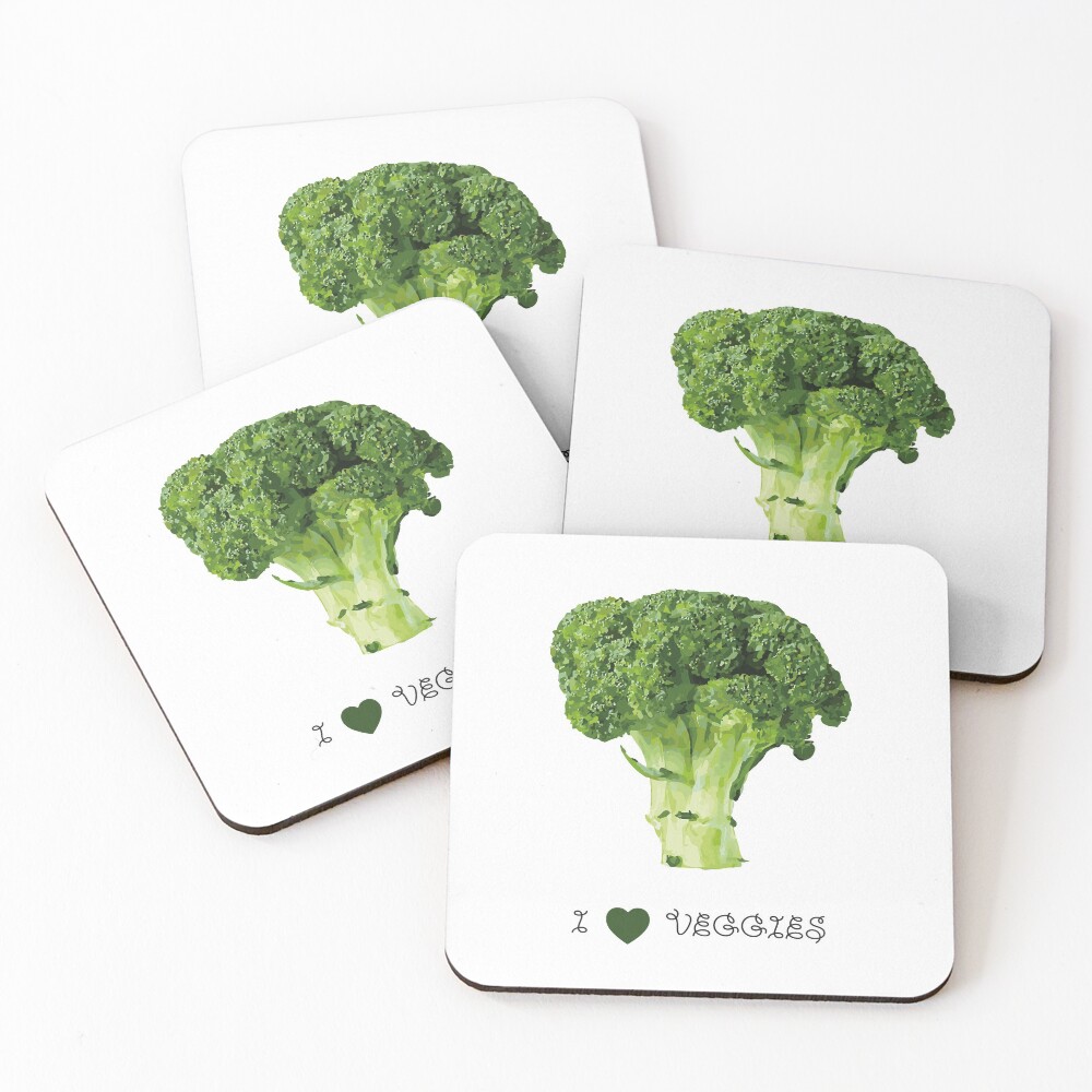 Broccoli - I love veggies Coasters (Set of 4)