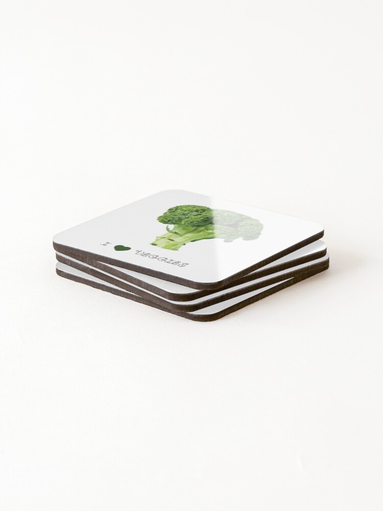 Alternate view of Broccoli - I love veggies Coasters (Set of 4)