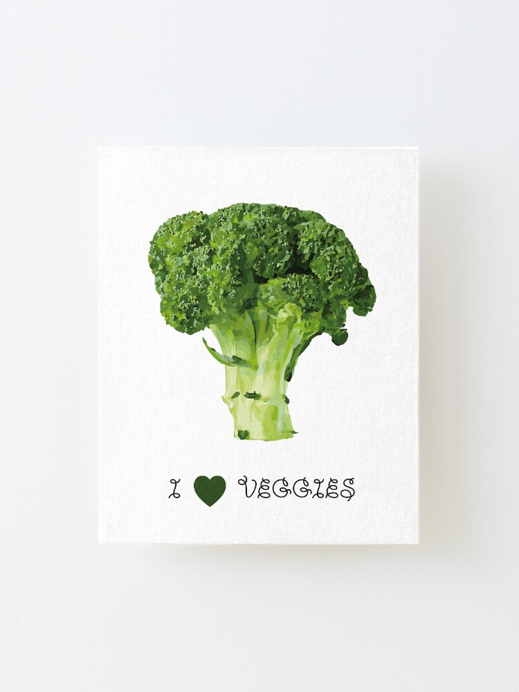Alternate view of Broccoli - I love veggies Mounted Print