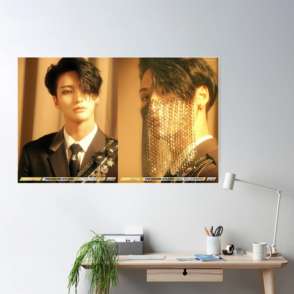 KPOP ATEEZ Poster Sticker Aesthetic Decor Poster Home Room Painting Wall  Stickers Hongjoong Seonghwa Yunho Fans