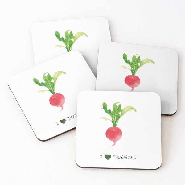 Item preview, I love veggies Radish - Vegan quotes designed and sold by Printables Passions.