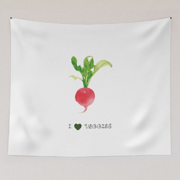 Item preview, I love veggies Radish - Vegan quotes designed and sold by Printables Passions.