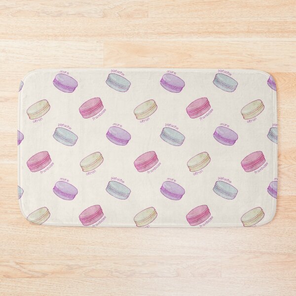 Item preview, French Macaron Pattern - raspberry, pistachio, lemon & blueberry designed and sold by Perrin Le Feuvre.
