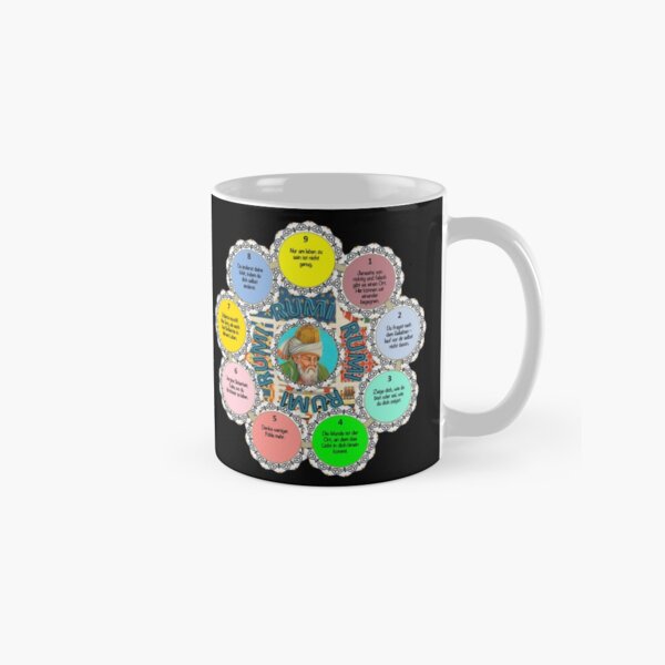 Aphorismen des persischen Dichters Rumi zur Entwicklung eines höheren Bewusstseins Tasse (Standard)