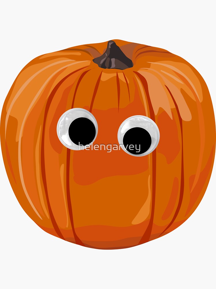 "Googly eyed pumpkin" Sticker by helengarvey Redbubble