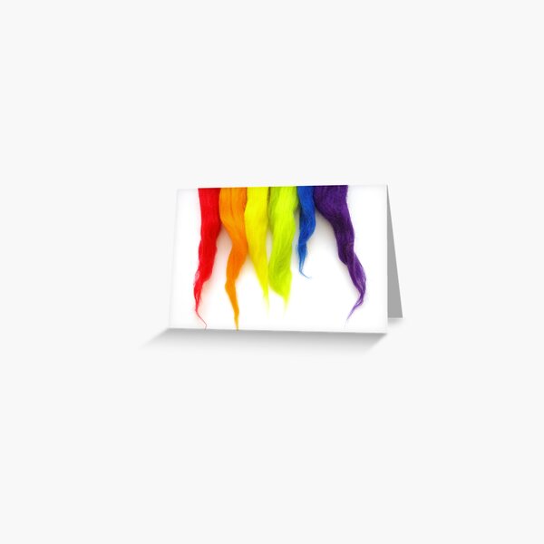 Rainbow Colored Roving Greeting Card