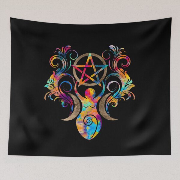 Item preview, Triple Moon Goddess with pentagram designed and sold by k9printart.