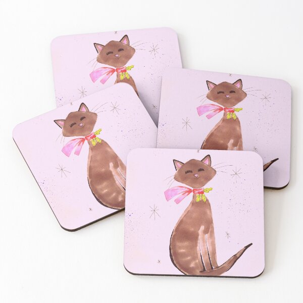 Item preview, Vintage Christmas Chartreux Cat designed and sold by Rachel Crawshaw.