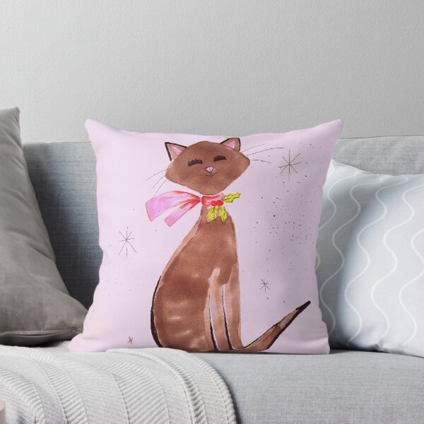 Item preview, Vintage Christmas Chartreux Cat designed and sold by Rachel Crawshaw.