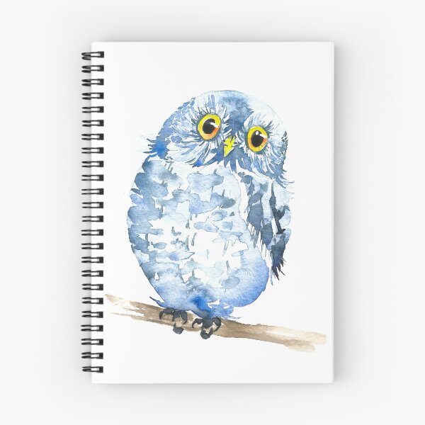 Item preview, Watercolor Blue Owl, Hand painted  designed and sold by Magdalena Żołnierowicz.