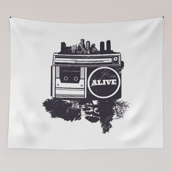 Item preview, Cassette recorder, city, nature, skyline designed and sold by DerSenat.