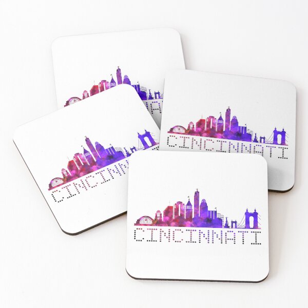 Item preview, Cincinnati Skyline Letters Red and Purple designed and sold by Olivia Ossege.