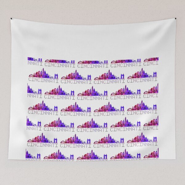 Item preview, Cincinnati Skyline Letters Red and Purple designed and sold by Olivia Ossege.