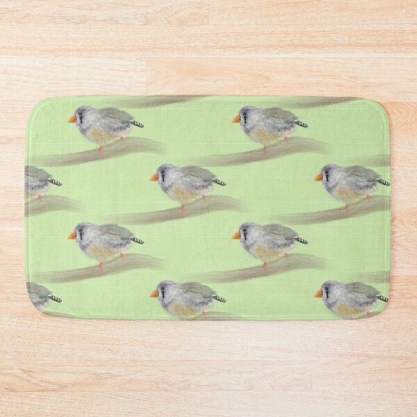 Item preview, Zebra Finch on Tiles Tea Green Edition  designed and sold by briana-rose.