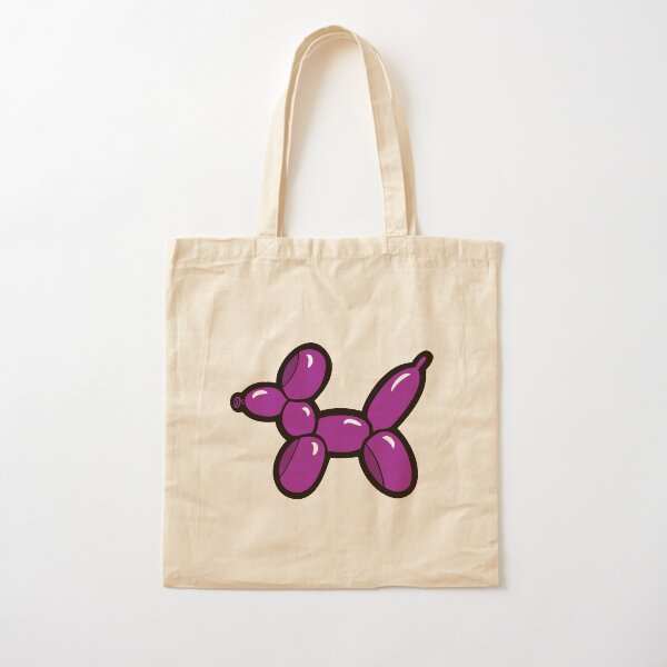 Balloon Animal Dogs Pattern in Blue Cotton Tote Bag