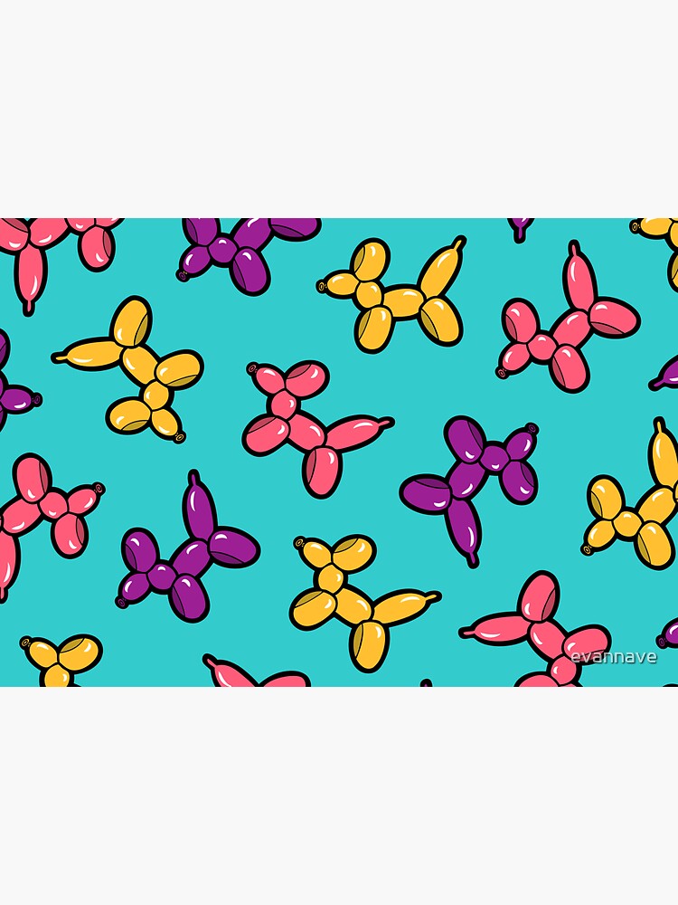 Balloon Animal Dogs Pattern in Blue by evannave