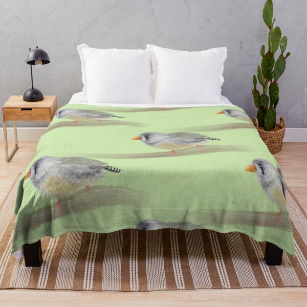 Item preview, Zebra Finch on Tiles Tea Green Edition  designed and sold by briana-rose.
